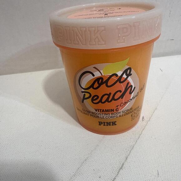 Victoria's Secret Pink Coco Peach Body Scrub Exfoliating Shower Smoothing New - Picture 2 of 6